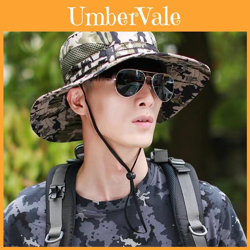 Camouflage Fisherman Hat With Wide Brim For Men Summer Sun Protection And Breathability