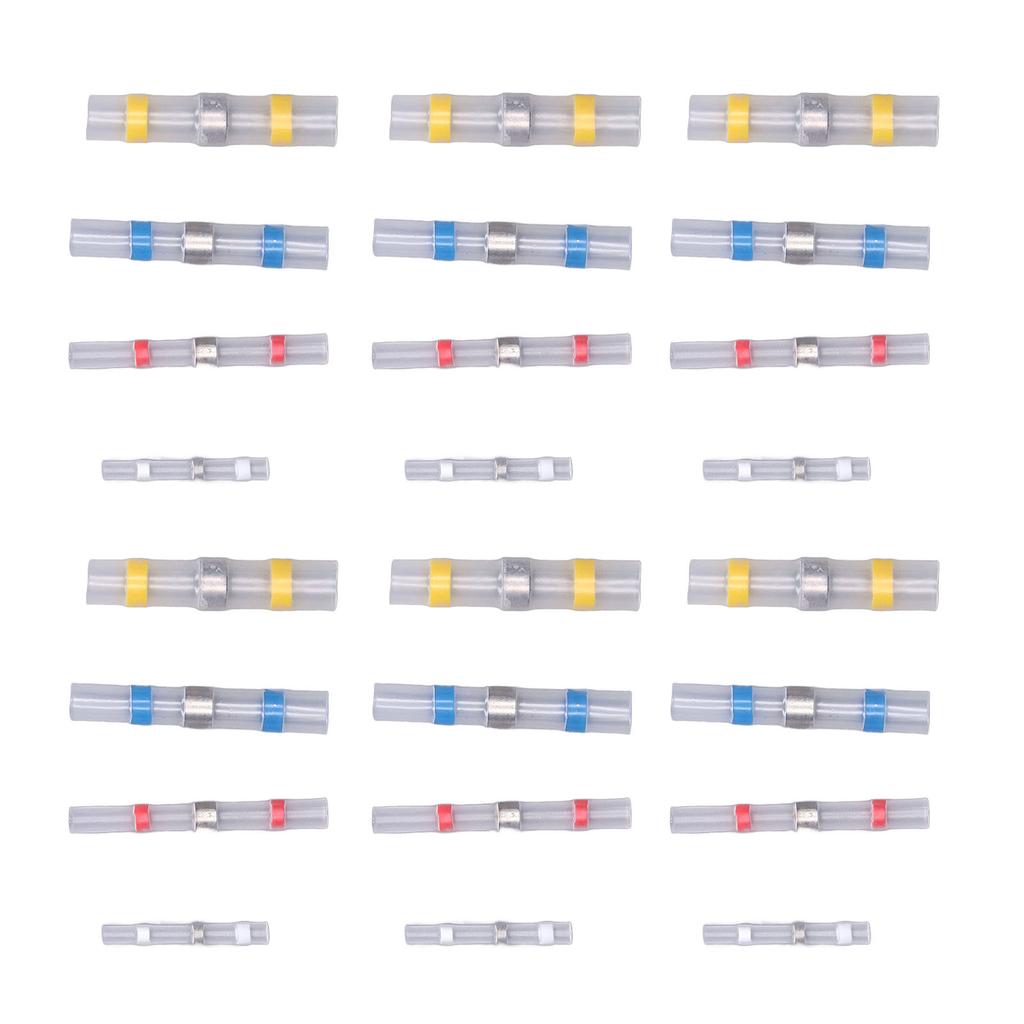 100 шт. термоусадочные стыковые соединители обжимные клеммы водонепроницаемый припой уплотнитель электрический комплект для сращивания