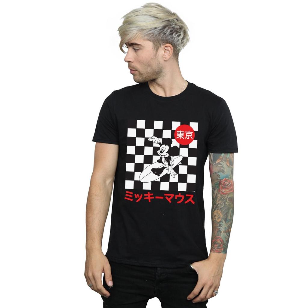 Disney Mens Mickey Mouse Surfing T-Shirt