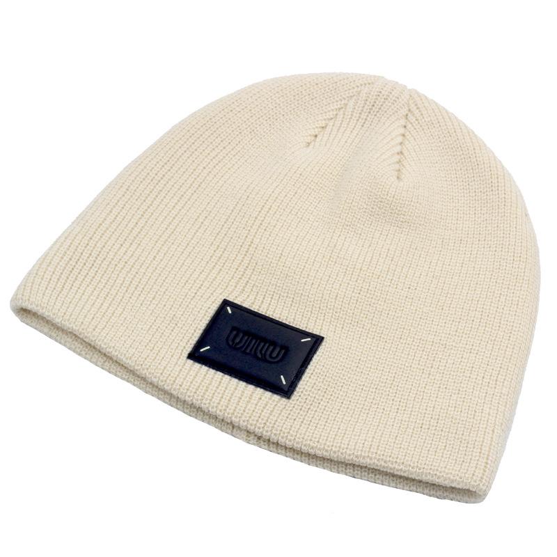 Мужская осенне-зимняя теплая шерстяная шапка, вязаная шапка, однотонная защитная шапка для ушей, шапочки с черепами, шапка с рукавами