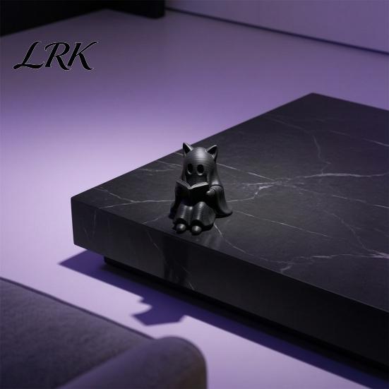 Пластиковая поделка из PLA, 3D-печатная фигурка кота-призрака с книгой, жуткий декоративный элемент для полки, сидящий на книжной полке, Хэллоуин, домашний декор, милый читающий