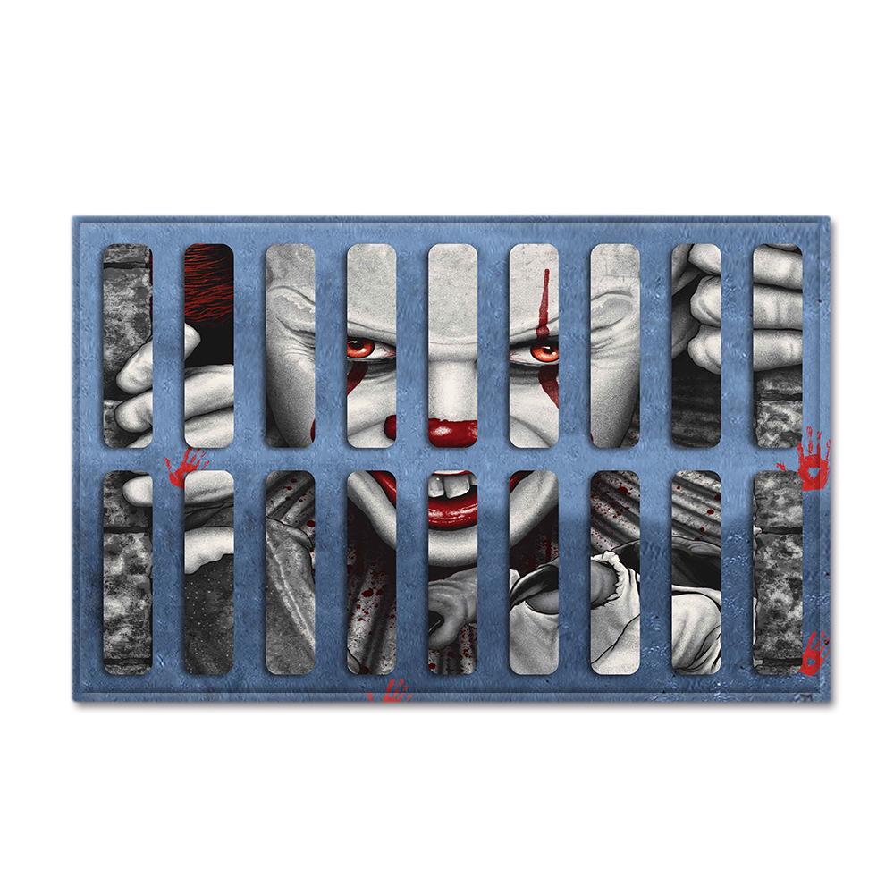 Hot Sale Halloween Series Manhole Clown 3D Thriller Grimace Non-Slip Floor Mat Bathroom Door Mat Factory