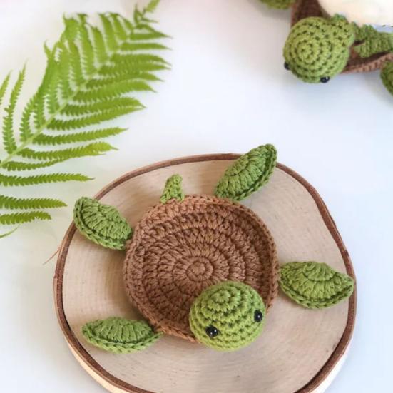 Cute Handmade Crochet Anti-scald Decorative Sheep Flower Turtle Shape Mug Coaster Household Stuffs Mug Rug