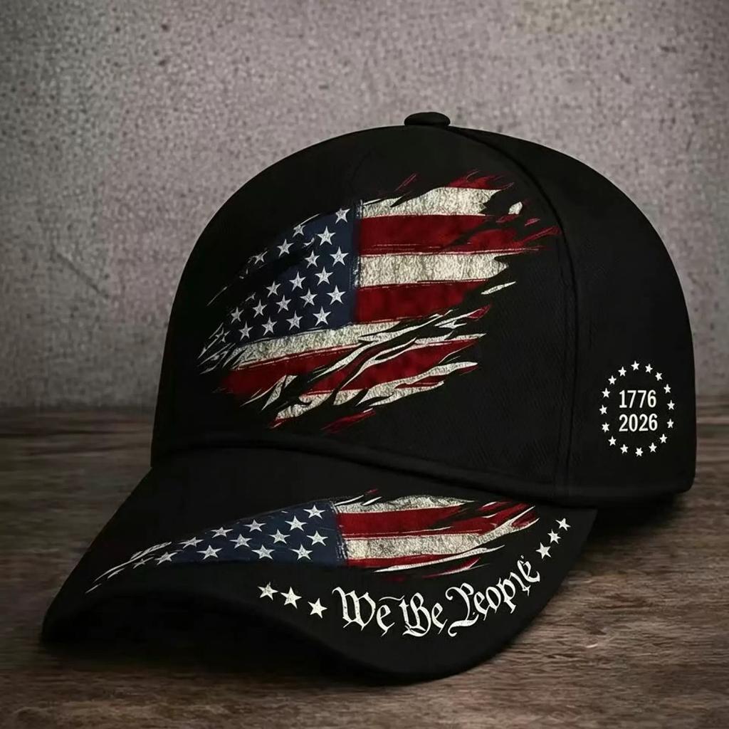 American Anniversary D full print baseball cap Independence Day visor source one piece
