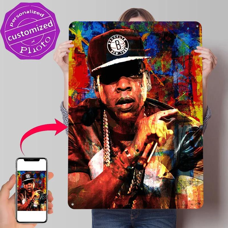 Jay Z Personalized D Textured Metal Poster Wall Art Tinplate Sign for Bar Accessories Gaming Decoration Room Home Decor Items