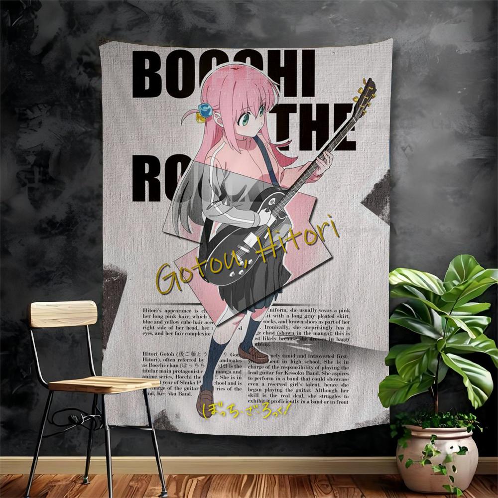 Аниме Певица BBocchi The RRock Мультяшный Гобелен Хиппи Цветочные Настенные Ковры Декор Комнаты Общежития Арт Домашний Декор