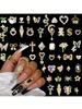 Mix30pcs золотые серебряные ногти подвески 3D сплав бабочка крест лук DIY для женщин и девочек