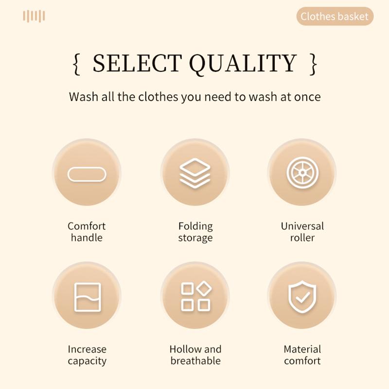 Складные корзины для белья с колесами, корзина для грязного белья, большая вместимость, тележка для ванной комнаты, многофункциональная корзина для хранения