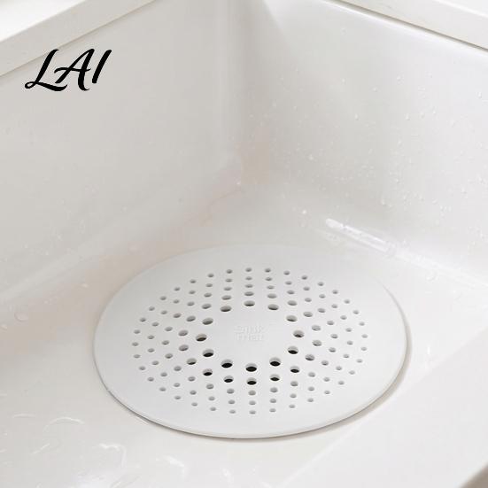 Bathroom Hair Catcher Kitchen Sink Strainer Mat with Suction Cup Food Residue & TPR Drain Filter Floor Cover Anti Clogging Mesh for Odor Proof