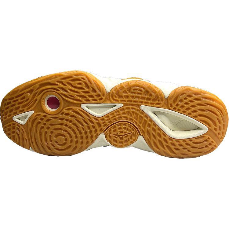 Mizuno Кроссовки унисекс Wave Momentum 3 бело-зелено-золотые V1GA231244