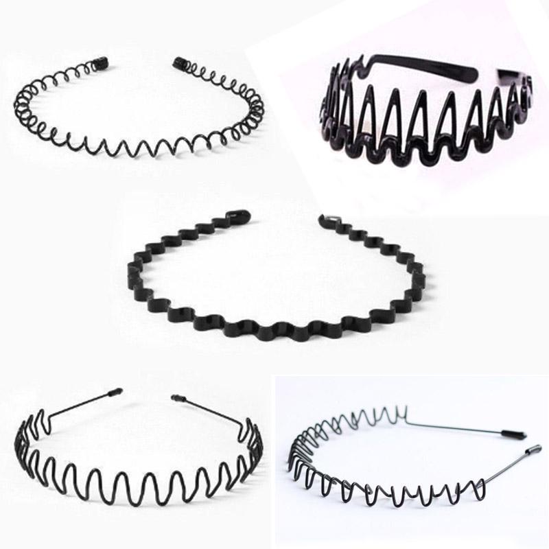 Модные женские мужские унисекс модные черные волны высокого качества 1 шт аксессуары повязка для волос металлический спортивный минималистский