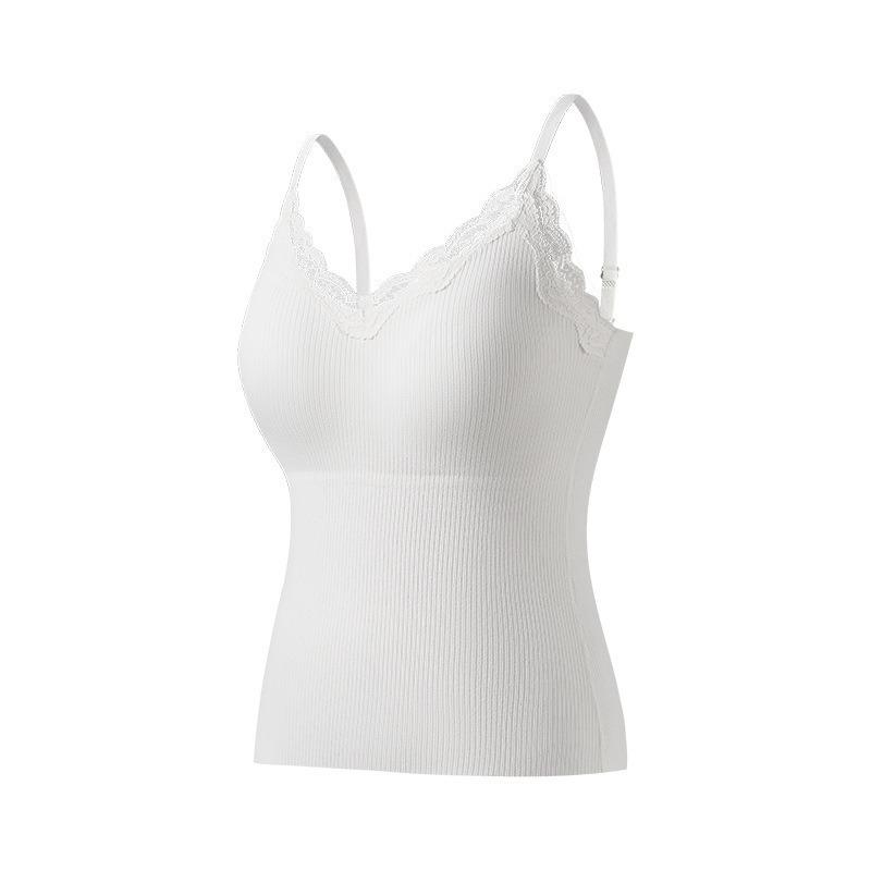 Женский двухслойный утолщенный кашемировый жилет на бретелях — теплая верхняя и нижняя одежда без бюстгальтера на осень/зиму 2024 года.