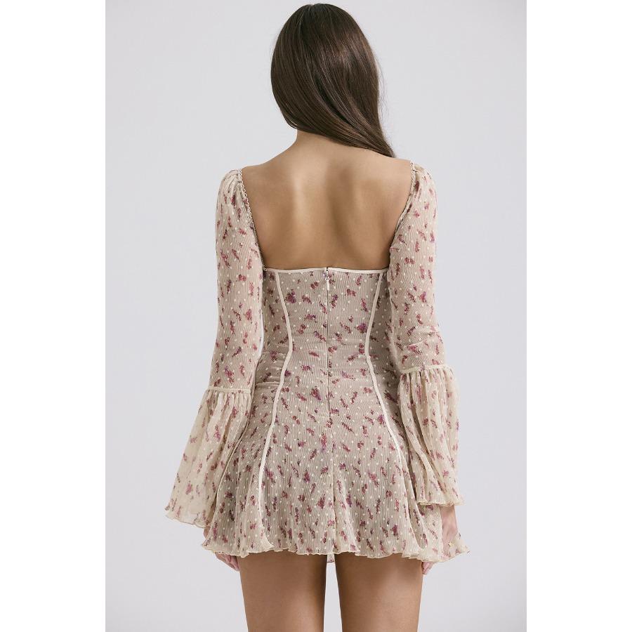 Платье без бретелек с расклешенными рукавами и кружевом, сексуальное, пикантное, для девушек, французское, повседневное, с рюкзачком, короткие, коктейльные и вечерние платья