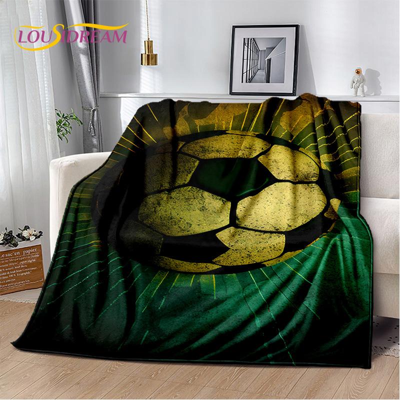 29 Стиль Футбольное поле Футбол Спорт Мультфильм Мягкое одеяло, Мягкий плед для дома Спальня Кровать Диван Дорожный чехол Детский подарок