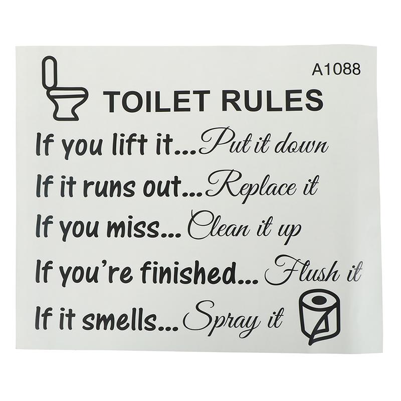 Toilet Rules Bathroom Removable Wall Sticker Vinyl Art Decals Diy Home Deco