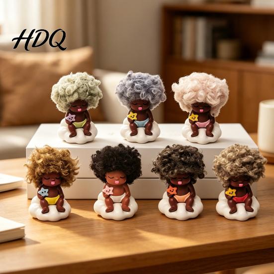 Reliable Companion Toy Mini Doll Figurine Small Resin Little Baby Desktop Warm Appearance Ornament for Car Dashboard Home Office Desk Shelf Decor