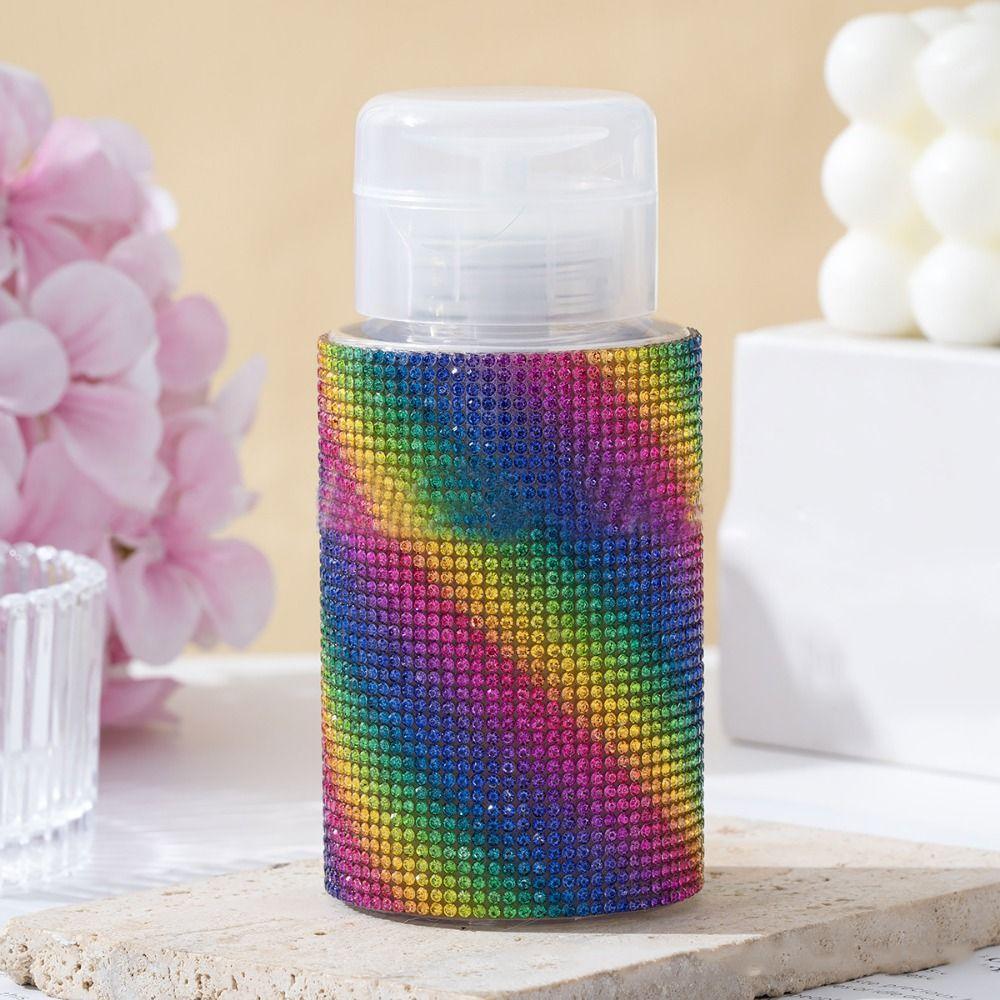 Sparkling Press Type Storage Bottle Creative Nail Polish Remover Container Manicure Tools