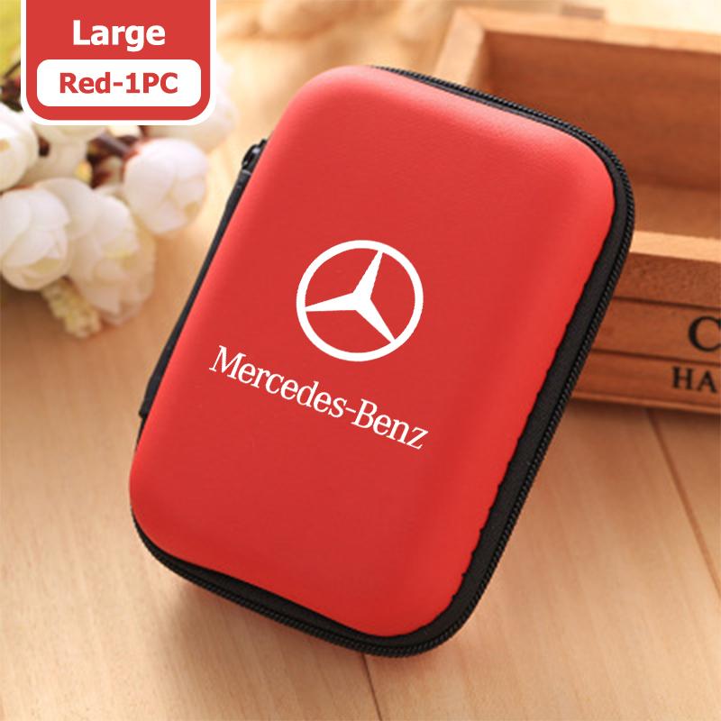 For Benz Car Logo Earphone Organizer Box EVA Zipper Headset Storage case Accessories AMG Exclusive W204 W222 W205 W203 W213 W124 XT3