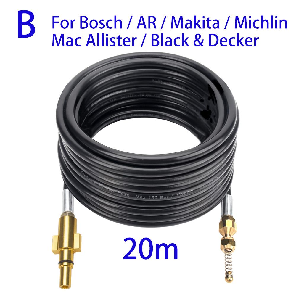 20m Pressure Washer Sewer Drain Water Cleaning Hose Car Washer Pipe Line Cleaning Kit Sewage Jet Hose High Pressure Pipe Cleaner