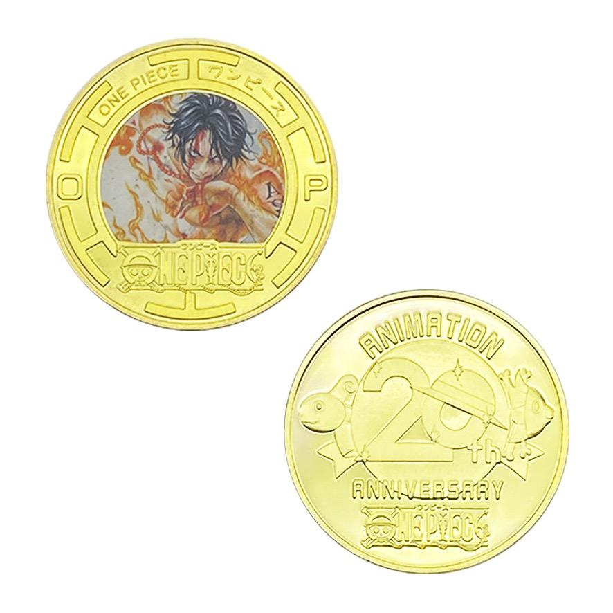 Anime Collectible Coins Luffy Zoro Gold Plated Metal Commemorative Coins Periphery Kids Birthday Gift Toy
