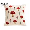 Decorative Throw Pillow Cases Autumn Embroidered Pillowcase, Mushroom Leaf Cover, 18"x18" 20"x12" Farmhouse Bedroom Accessories Cover for Sofa Living