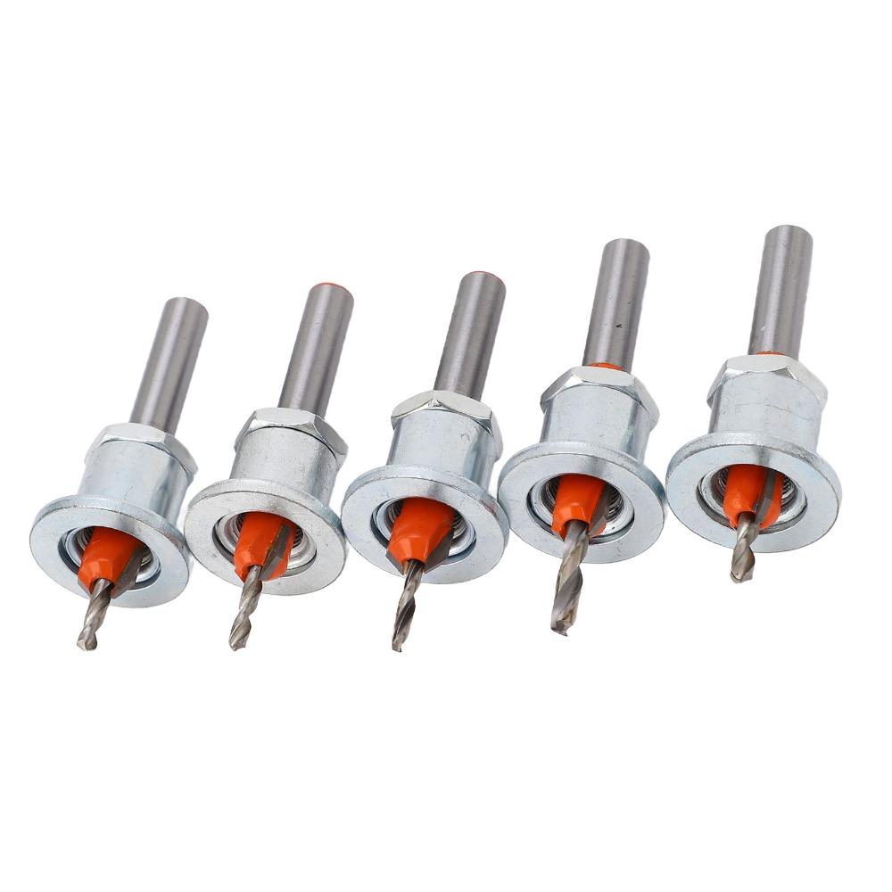 5pcs 90-Degree Angle Tapered Countersink Bit Carbide Tipped Self Tapping Screw Bit Hole Drilling