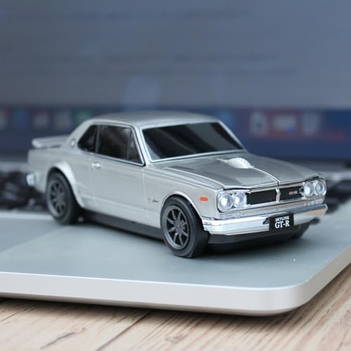 Беспроводная Bluetooth-мышь для Nissan Skyline 2000 GT-R, цвет Gunmetal Silver (также известный как Хакосука)