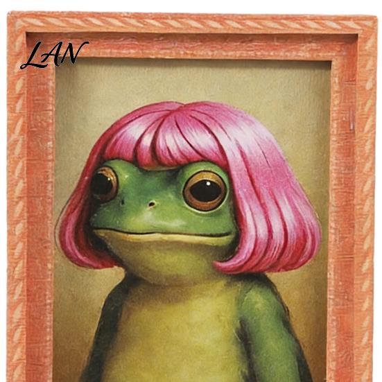 Decorative Cabinet Magnet Abstract Frog Refrigerator Magnet, Framed Hairstyle Fridge Magnetic Ornament Home Kitchen Office Decoration Party