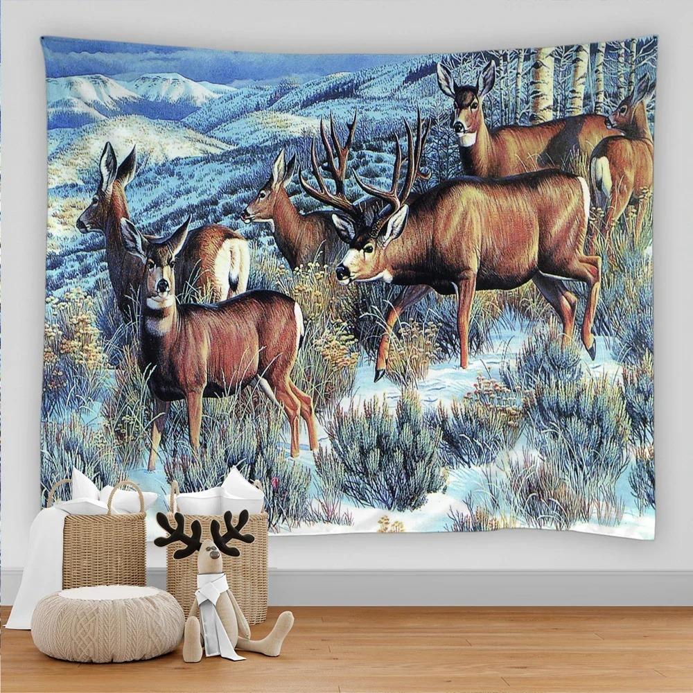 Декоративный гобелен «Лесной лось» для домашнего декора, офисной гостиной, гобелен