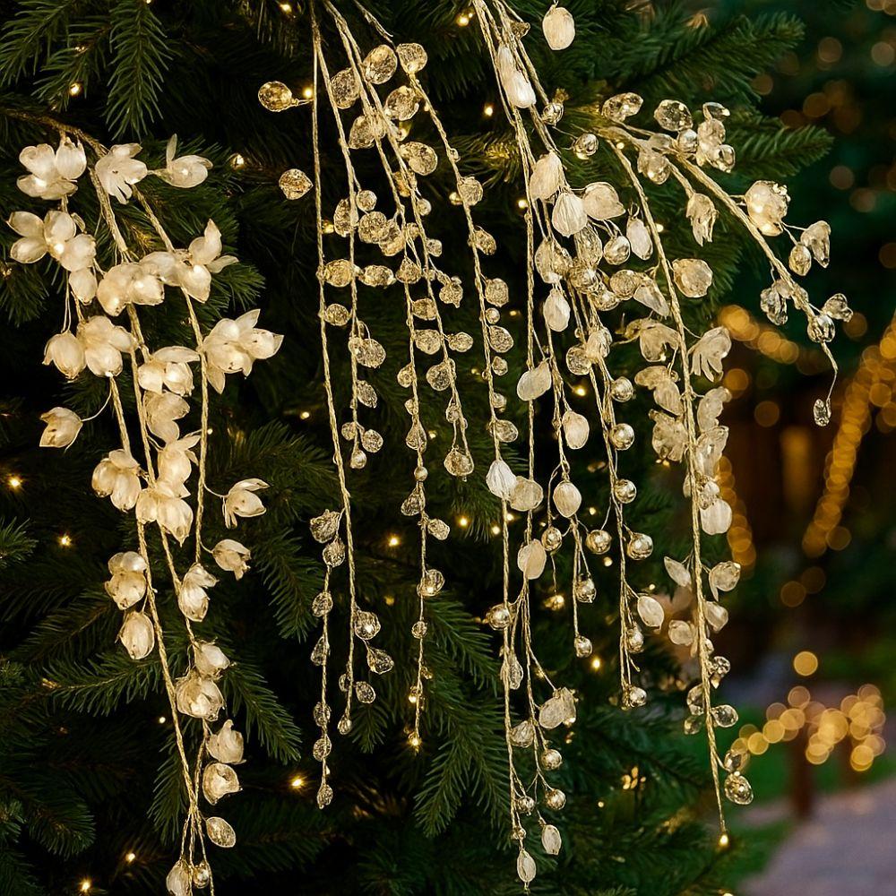 35-40 см Рождественские хрустальные подвески Блестящая цепочка из искусственного жемчуга Украшение для комнаты