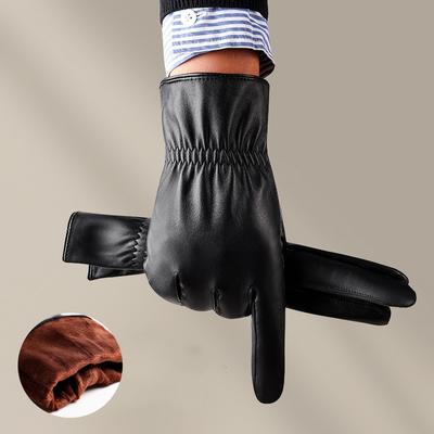 Перчатки из натуральной кожи для мужчин на осень и зиму, а также бархатные теплые перчатки из овчины