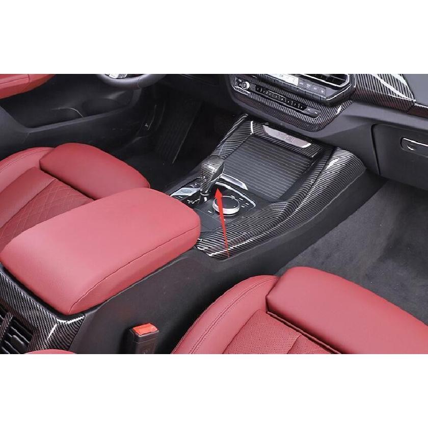 For BMW X3 iX3 2022-2024 Carbon Fiber Middle Console Gear Shift Knob Cover Trim