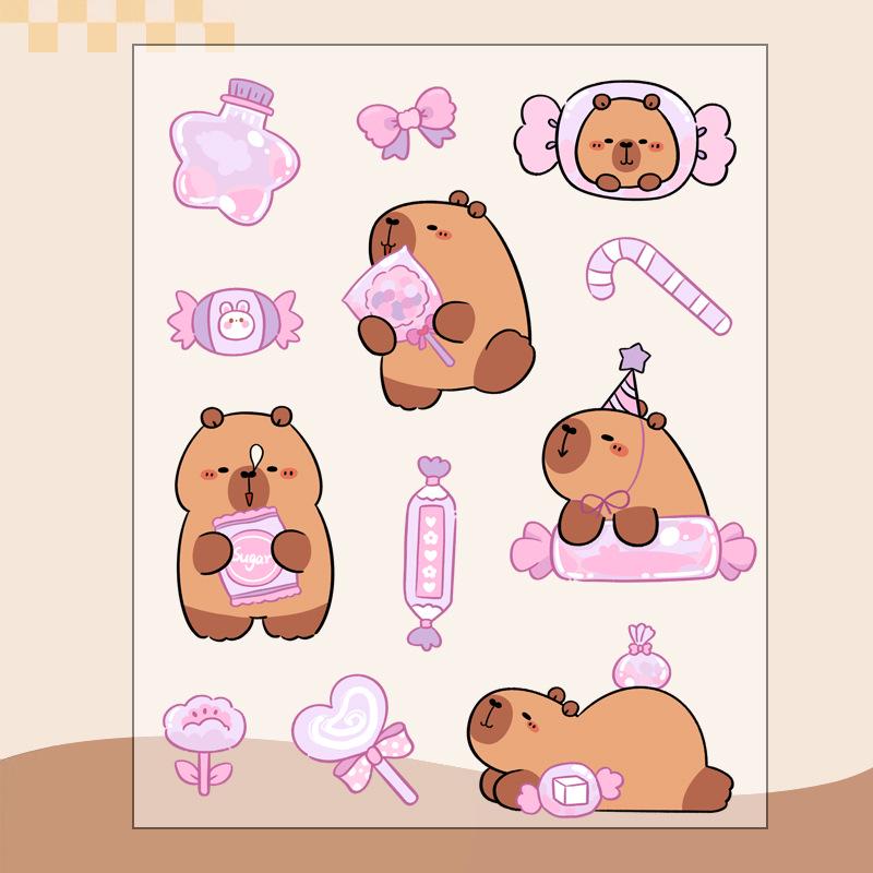 Наклейки с героями мультфильмов капибара: Милые наклейки для домашних животных и стаканов с водой своими руками для детей и девочек