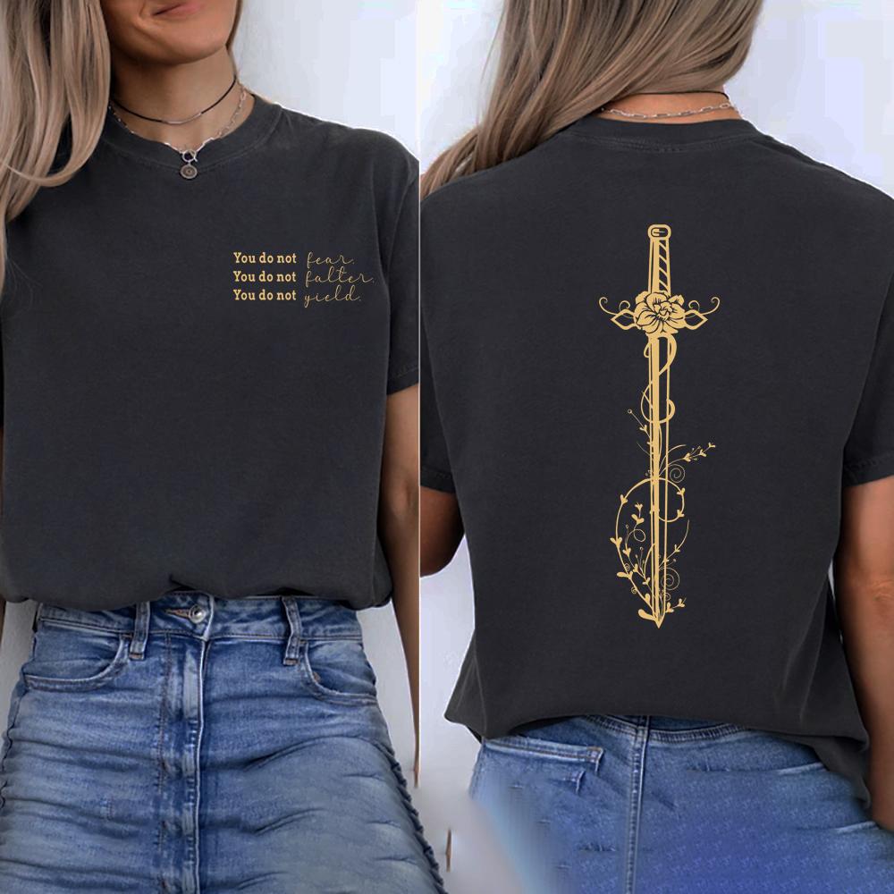 You Do Not Yield T-shirt Throne of Glass T Shirt A Court of Thorns and Roses Court of Dreams Tshirt Unisex Vintage Graphic Tess