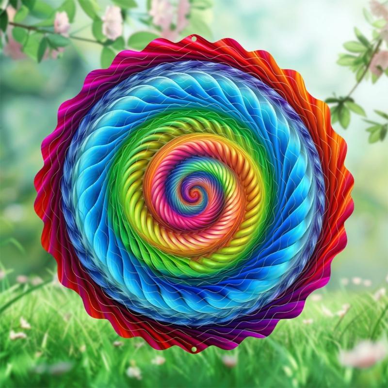 Handcrafted Colorful Rotating Wind Chimes Metal Outdoor Decoration Easy To Hanging Decorative Pendant Accessories