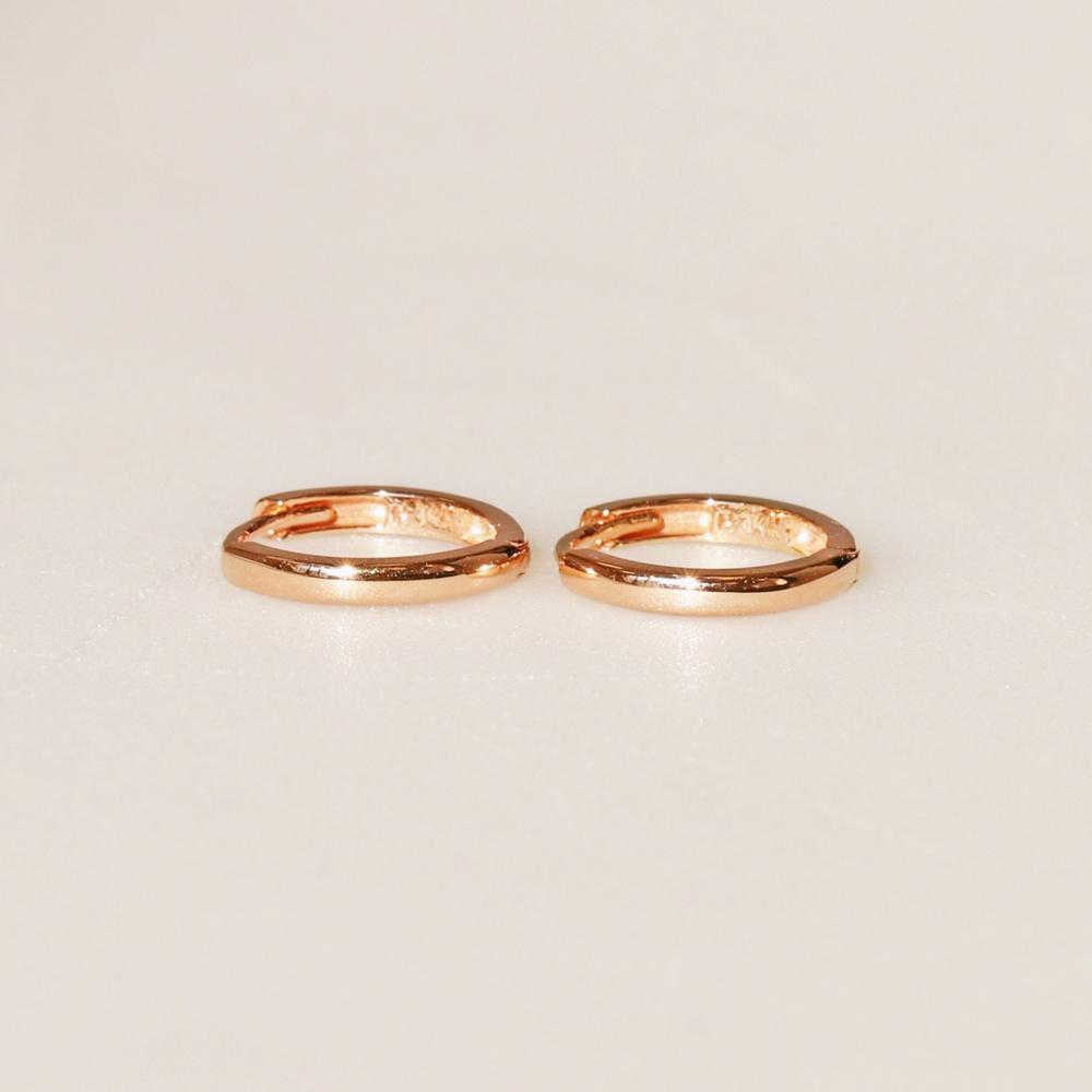 Loveenb [14K Золото] Элла Простые Кольца Серьги [Одна штука]
