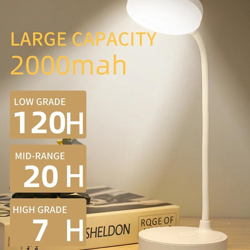 LED Desk Lamp Usb Powered Table Light Touch Dimming Portable Lamp 3 Color Stepless Dimmable Eye Protection Bedroom Bedside Lamp