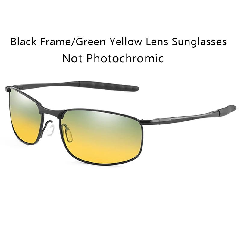 Фотохромные мужские поляризованные солнцезащитные очки Мужские металлические квадратные очки для вождения Солнцезащитные очки UV400 для активного отдыха Велосипедные очки