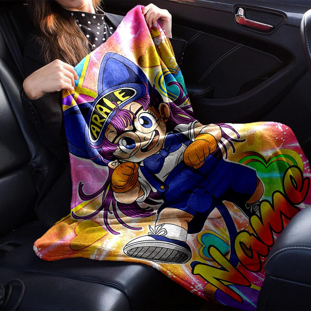 Customiz Name Personality Arale Norimaki Blanket Soft &Warm Sofa Office Bed Travel Lunch Break Blanket, Gift Suitable for All Seasons