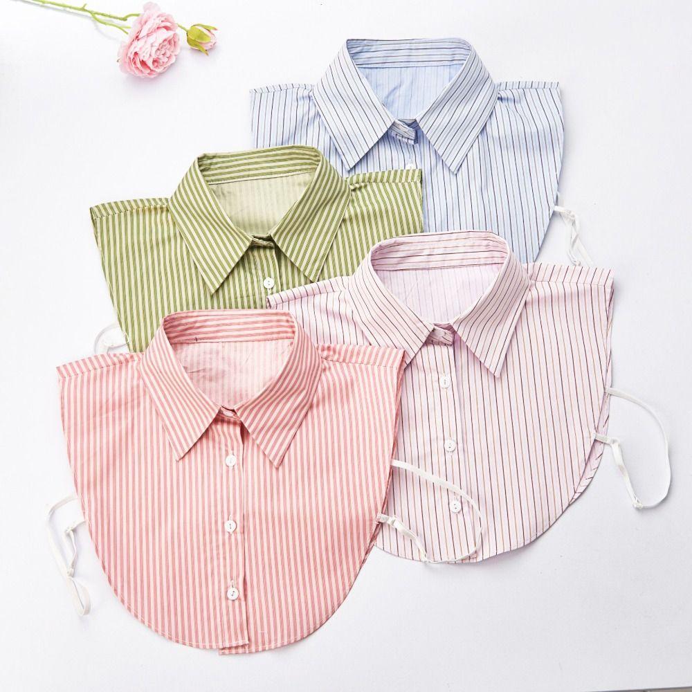 Съемный передний галстук Винтажный False Blouse Воротник Модные полоски Поддельный воротник для женщин