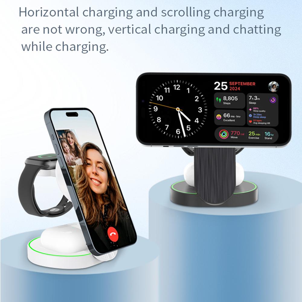L9 15W Magnetic Wireless Charger Folding Charging Station for Apple Devices