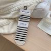 Ladies Autumn and Winter Thickened Warm Simple Striped Thin Wool Boneless Drum Pile Socks