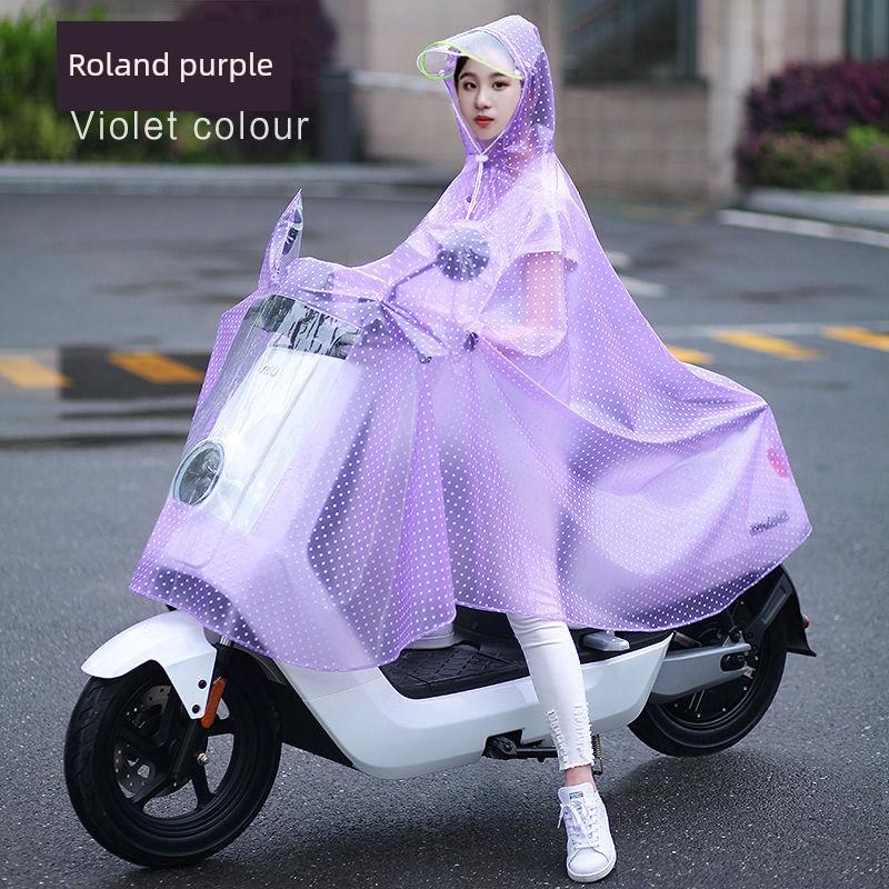 Raincoat for Electric Scooter, Double Seat, Parent-Child, Long Style, Full-Body, Heavy Rain Protection, Motorcycle-Specific, Transparent Rain Poncho