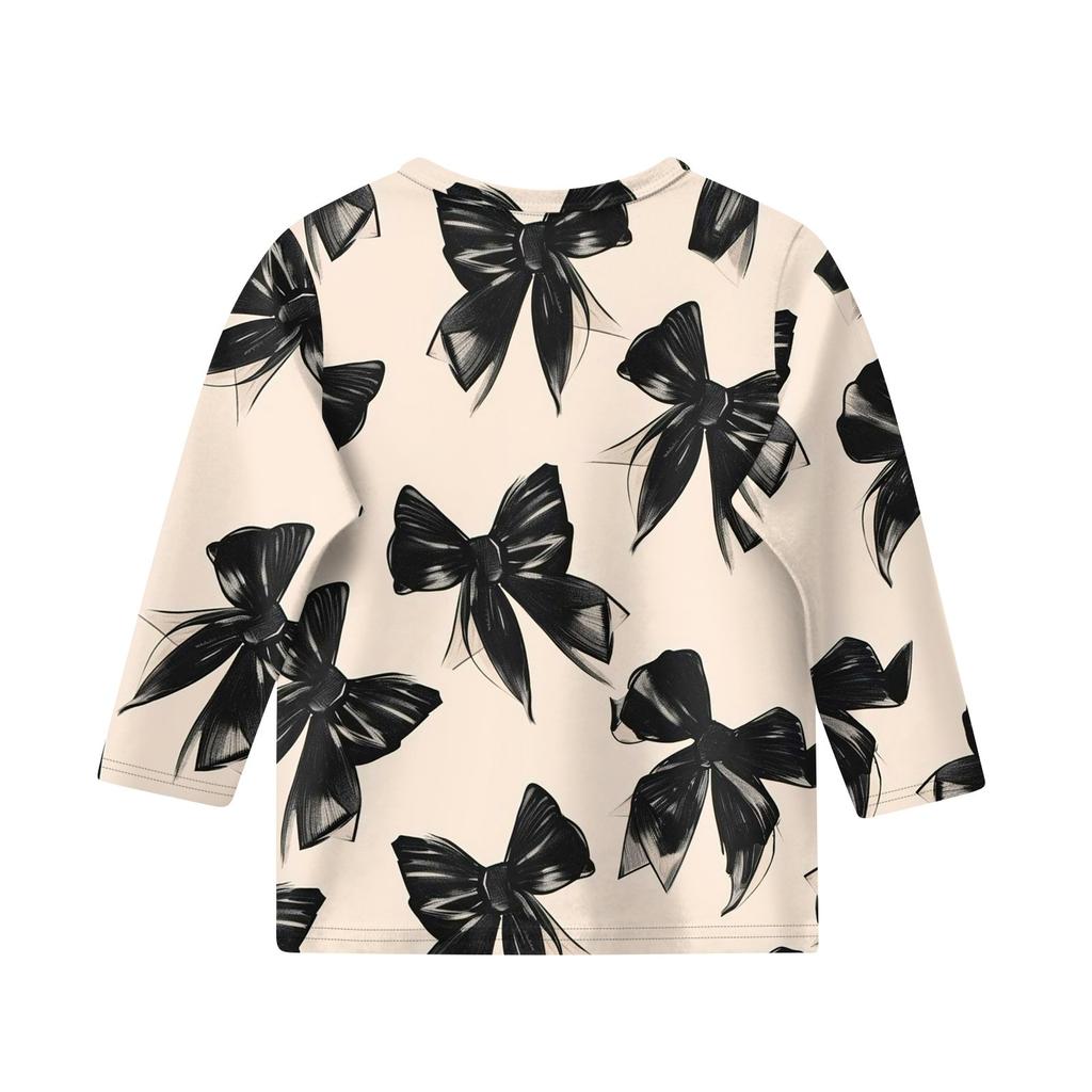 Топы с принтом для девочек 5-16 лет с круглым вырезом и рукавами 3/4 Футболки Модные топы Наряды Футболки