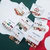 6 Pairs/Set Christmas Earrings Jewelry Accessories Set Cute Santa Claus Snowman Tree Bell Christmas Gifts For Women Girls Kids