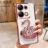 KEYSION Ударопрочный чехол с покрытием для Redmi Note 13 Pro 4G 13 5G, блестящий, со стразами, лебедь, с подставкой для POCO X6 Pro M6 Pro