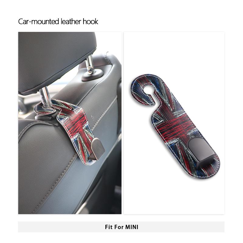 Car Headrest Hook Leather Rear Seat Hanging For MINI Cooper R50 R53 R56 R60 R61 F54 F55 F56 F60 U25 F66 F65 J01 J05 Car Holder