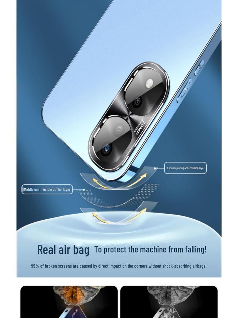 Honor 70Pro+ Electroplated Protective Cover for Honor 200/90GT/80/50 High-End Devices.