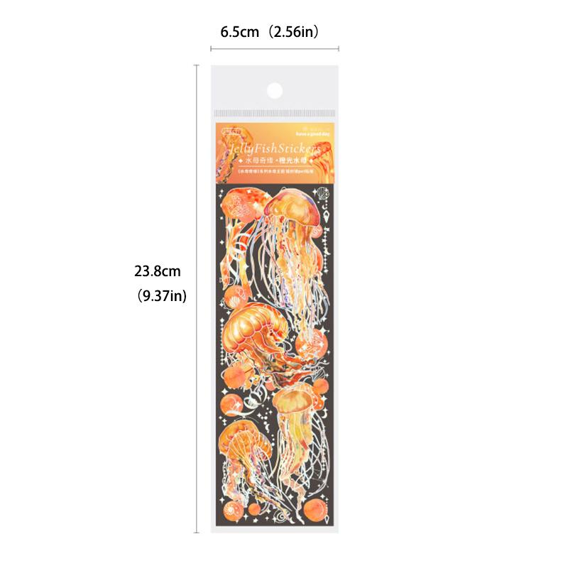 Mr. Paper Colorful Jellyfish Theme Stickers Sea Creatures Printed PET Waterproof Sticker Decorative Stationery Art Supplies