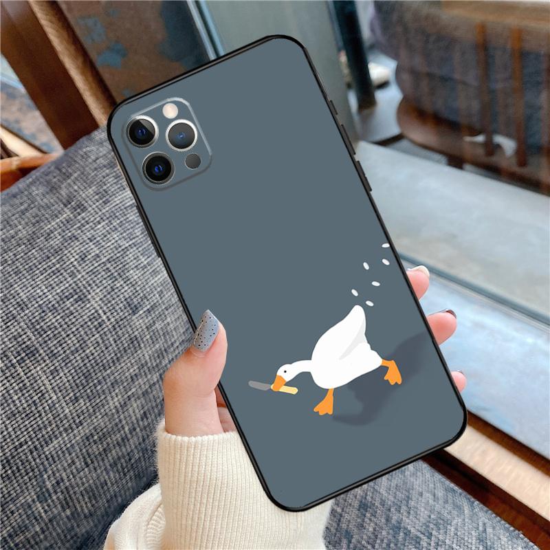 Мультяшный Милый Гусь Игровой Чехол Для Телефона Для iPhone 16 15 13 12 11 14 Pro Max 12 13 mini XR 15 16 Plus 16e Чехол-Ракушка